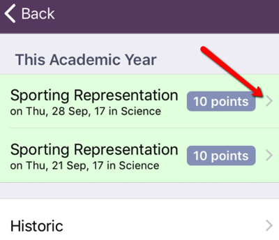 Student details - Assessment results