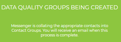 Data quality groups being created
