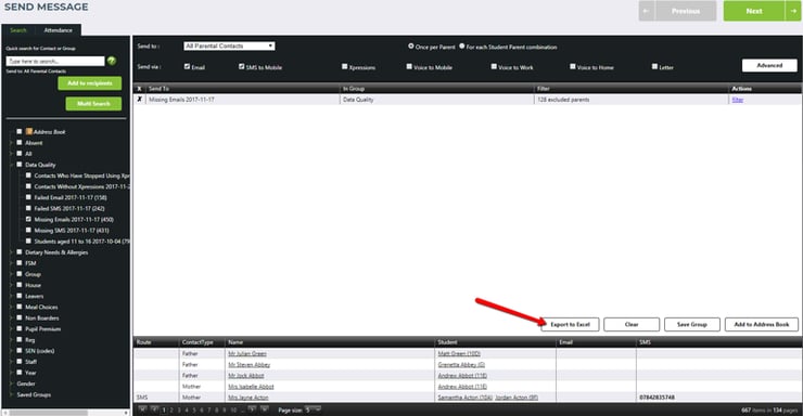 Export to excel