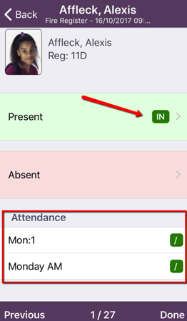 Student's attendance