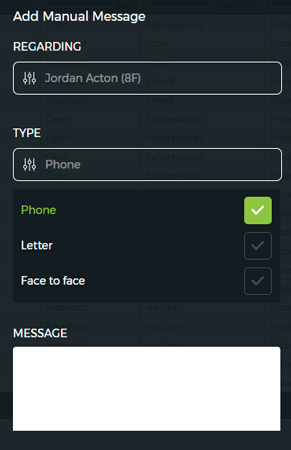 Add manual message