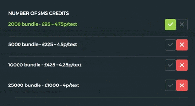SMS bundle select
